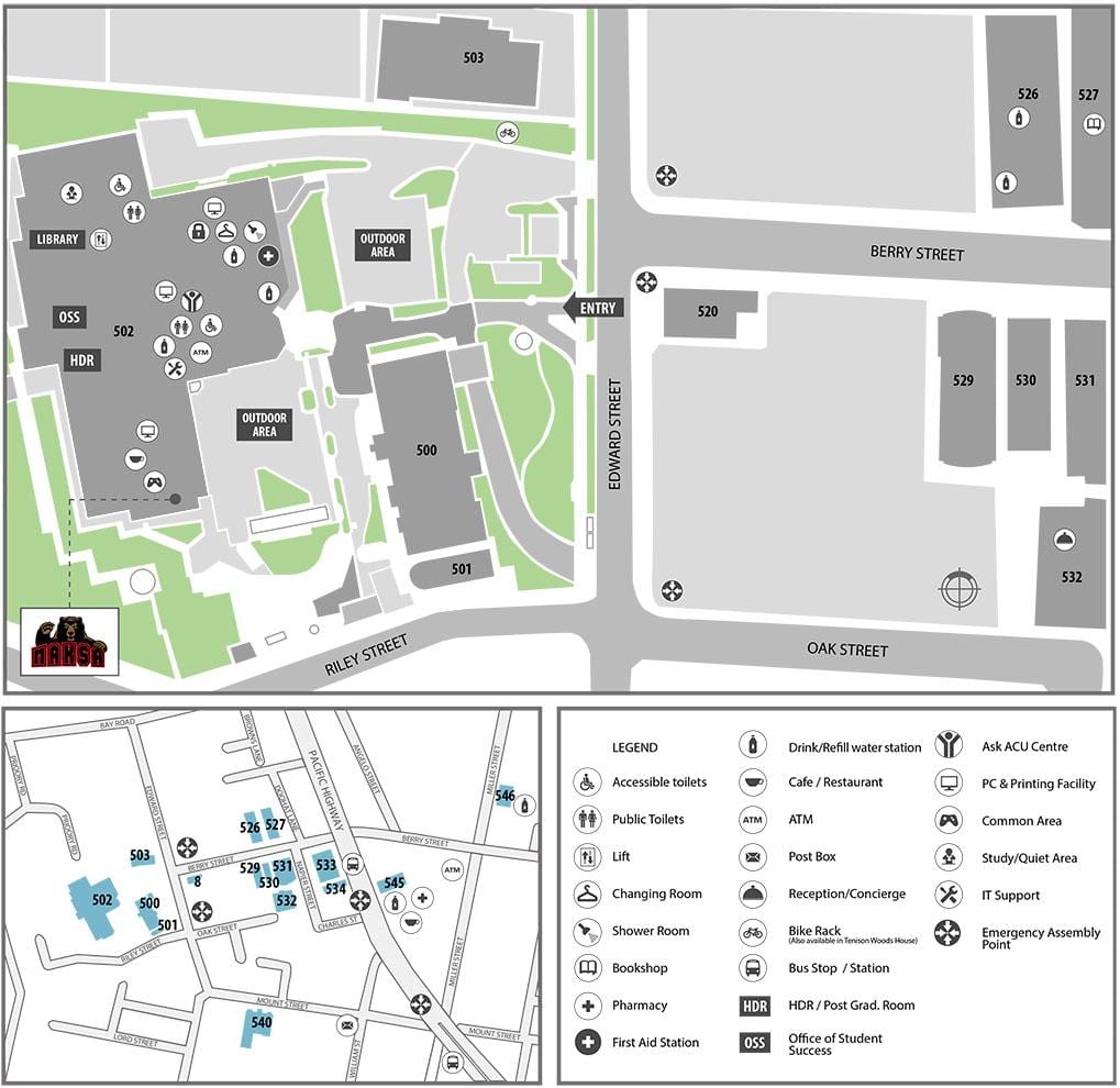 mapa acu Melbourne