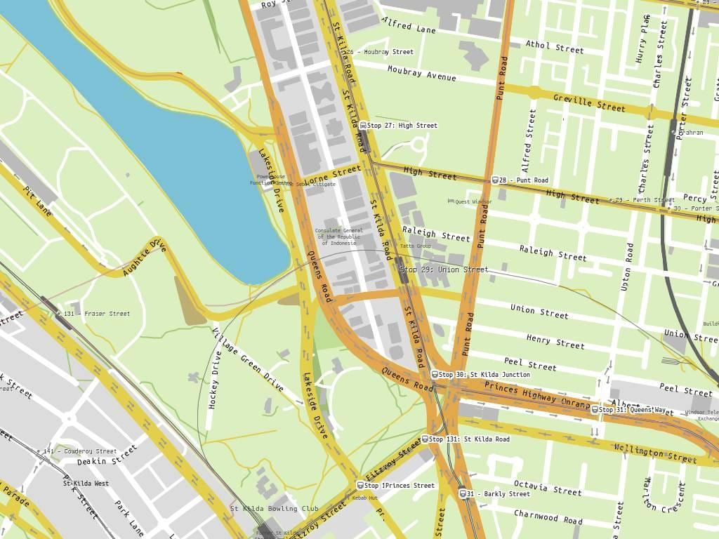 mapa Alfred hospital