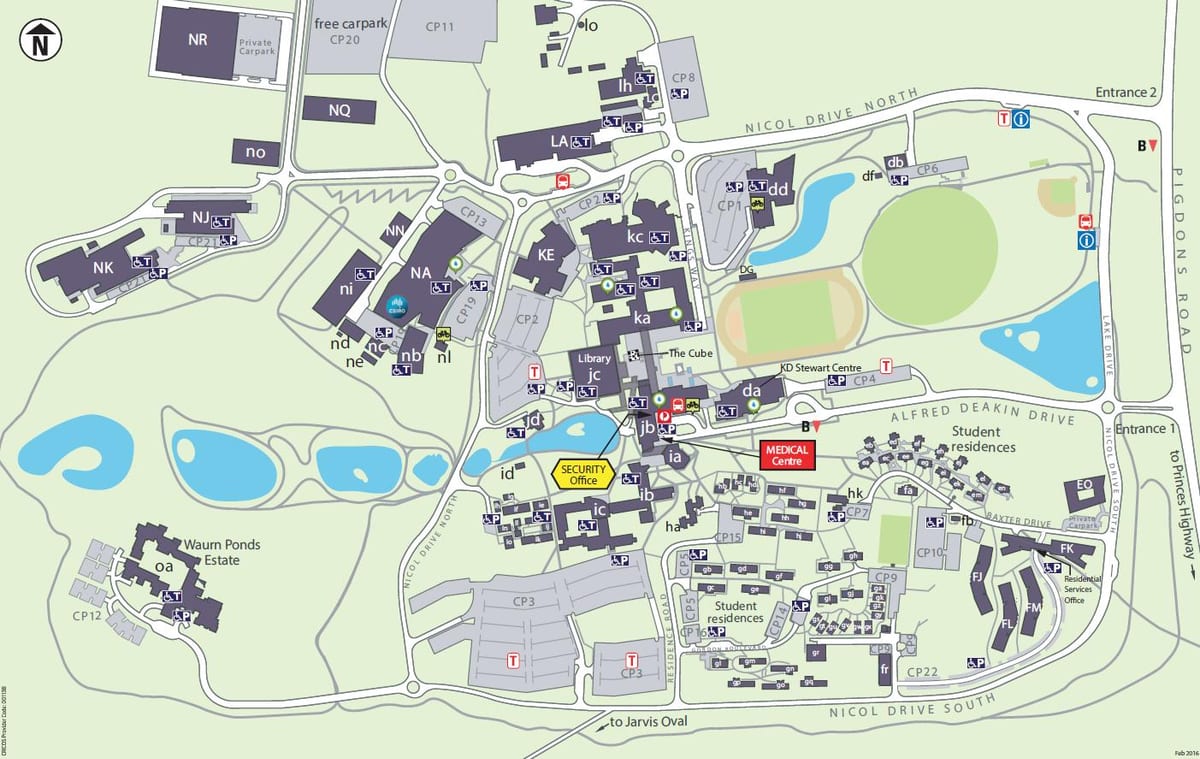 Deakin campus mapa
