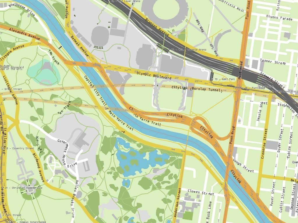 Yarra stezka mapa