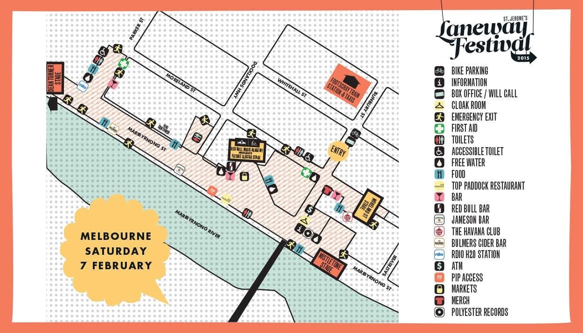 mapa Melbourne laneways