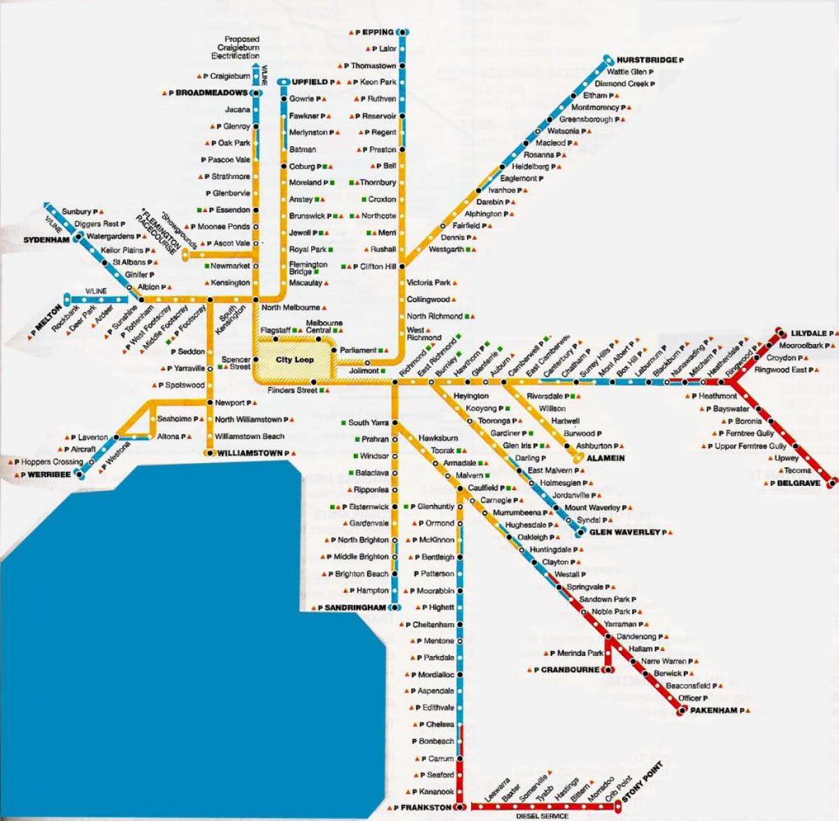 Melbourne metropolitní oblast mapě