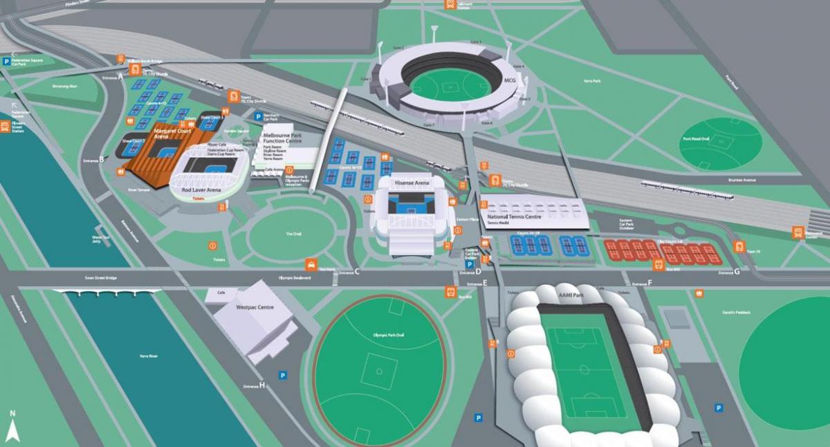 Melbourne olympic park mapě