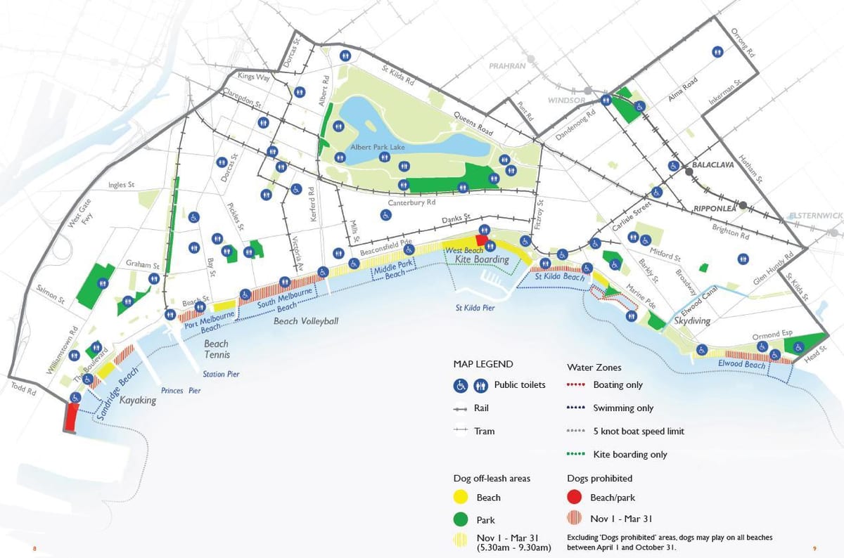 mapa Melbourne pláže