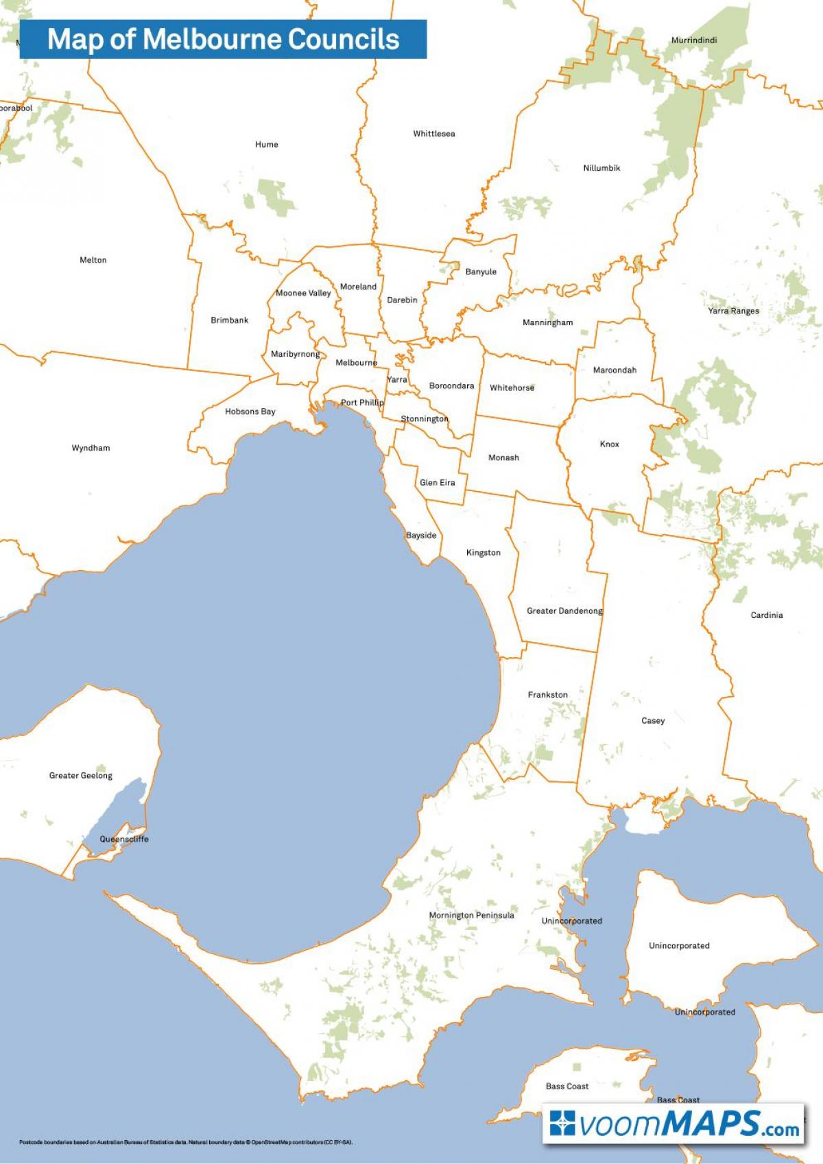 mapa Melbourne rad
