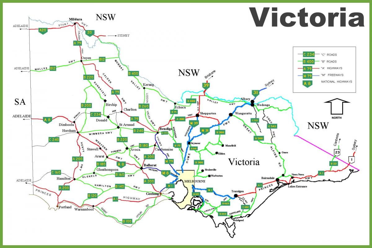 mapa Austrálie Victoria