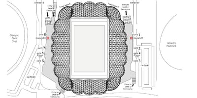 Aami park, Melbourne mapě