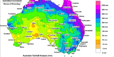 Melbourne déšť mapě
