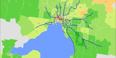 Mapa Melbourne cbd