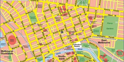 Mapa města Melbourne