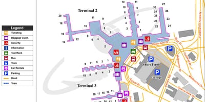Melbourne Tullamarine letiště mapě