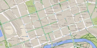 Mapa cbd ve městě Melbourne