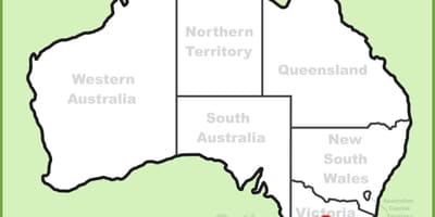 Mapa Melbourne, Austrálie