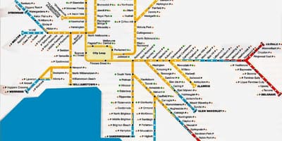 Melbourne metropolitní oblast mapě
