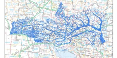 Mapa Melbourne povodní