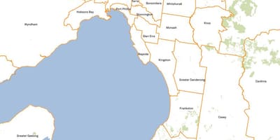 Mapa Melbourne rad