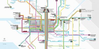 Melbourne tramvají mapa trasy