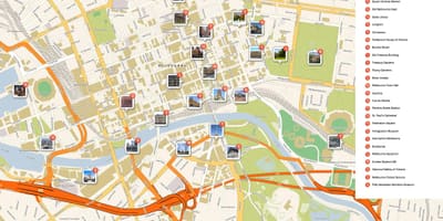 Melbourne cestovního ruchu mapě