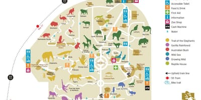 Mapa Melbourne zoo