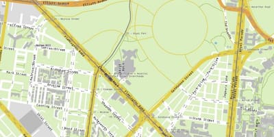 Mapa Royal dětská nemocnice, Melbourne