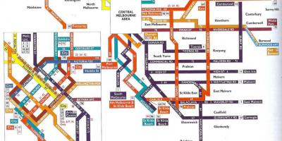 Melbourne veřejné dopravy mapu